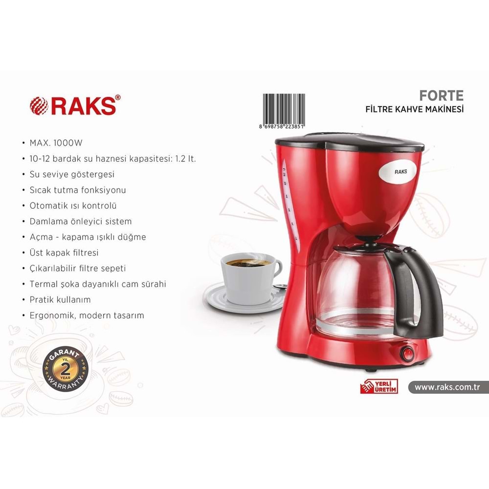 RAKS FORTE FİLTRE KAHVE MAKİNESİ