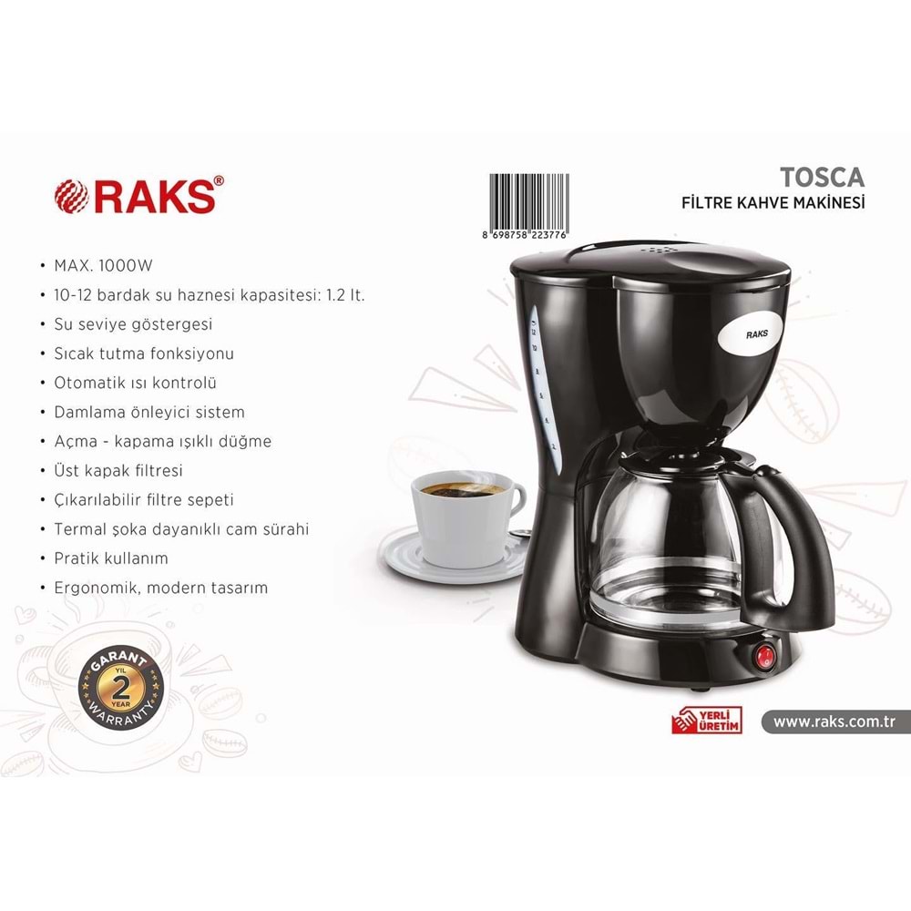 RAKS TOSCA FİLTRE KAHVE MAKİNESİ