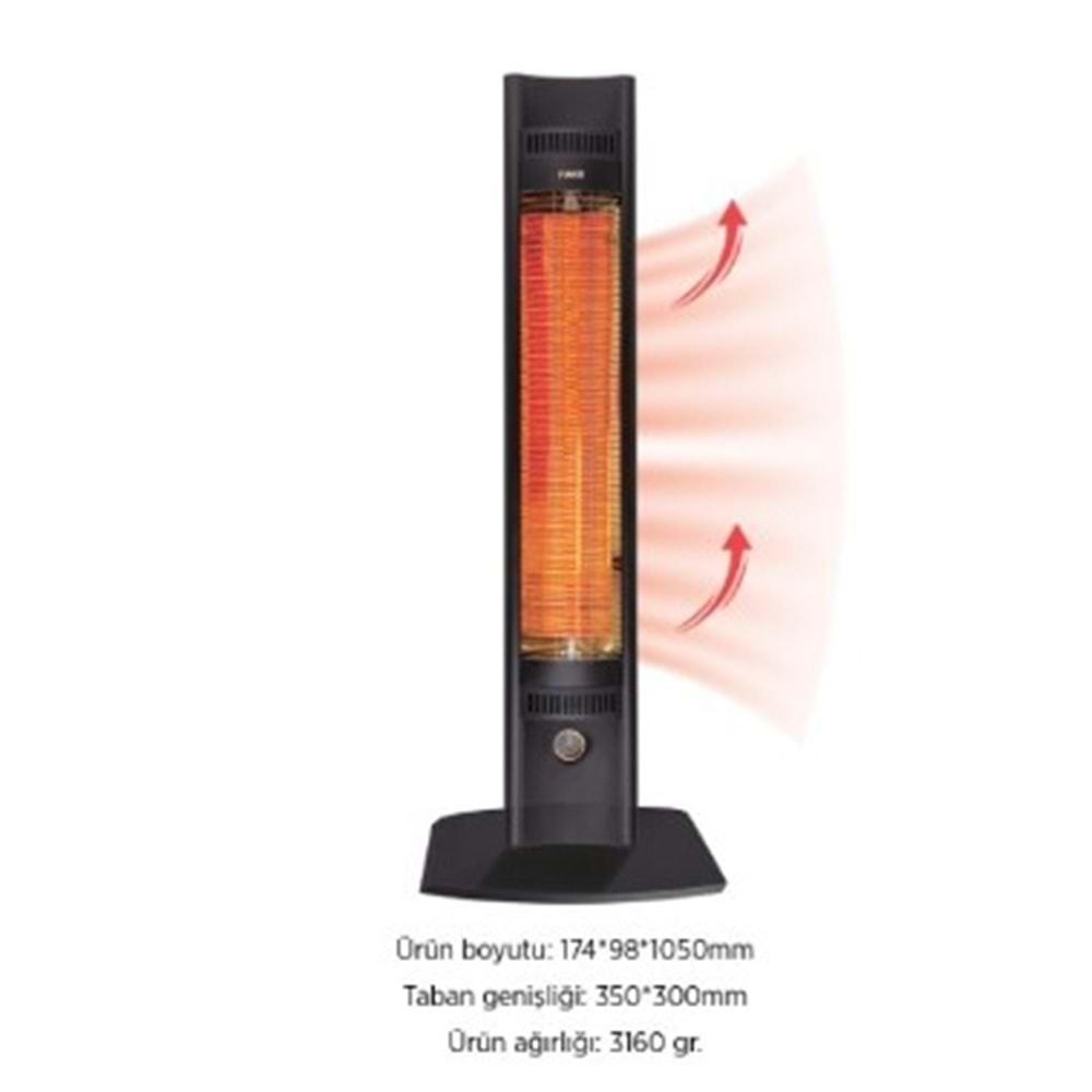RAKS MİKA KULE TİPİ 2000 WATT ELEKTRİKLİ SOBA