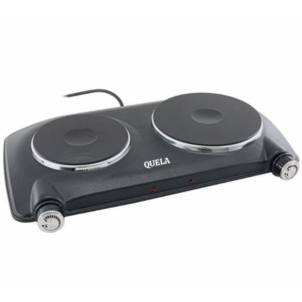 QUELA KAŞ 1000 W+1500 W ÇİFTLİ PLEYT OCAK SİYAH