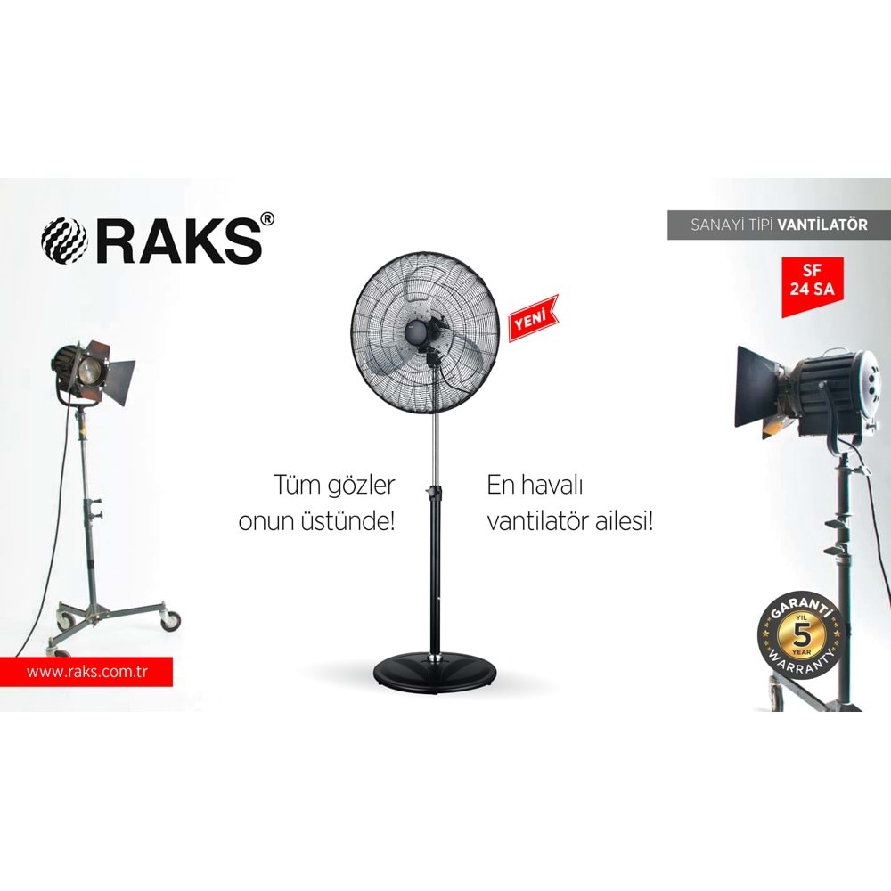 RAKS SF 24 SA AYAKLI SANAYİ VANTİLATÖRÜ 200 W